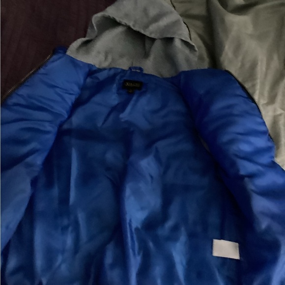 Kids Blue and Gray Puffer Jacket - Picture 3 of 6